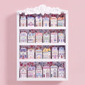 Chunful Vintage Spice Jar Wooden Rack White Rose Carved Spice Shelf for 24 Jars, Village Style Wall Mounting Kitchen Storage Decorative Hanging Display Rack, Shelf Only (19.29 x 13.19 x 3.15 Inches)