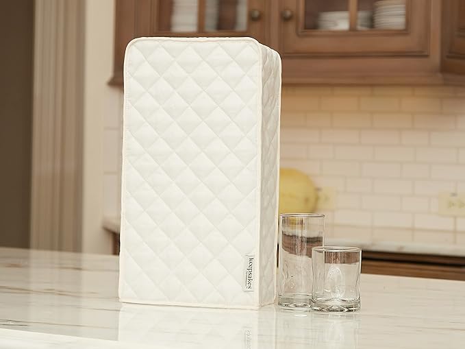 Covermates Keepsakes Rectangular Appliance Cover – Quilted Kitchen Appliance Cover for Countertop Storage – Dust Protection – Stain Resistant – Washable – Slip-On Appliance Design, Cream