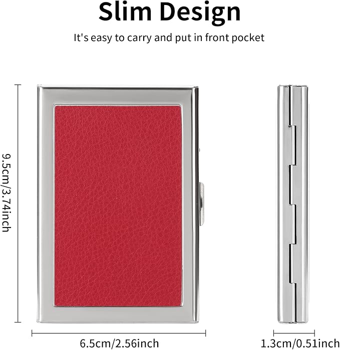 Credit Card Holder Wallet for Women Men Stainless Steel Metal Card Case RFID Blocking Business Card Protector Case with 6 Slots