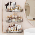 Asayuee 3-Tier Corner Bathroom Counter Organizer with Top Toothbrush Holders,Large Makeup Organizer Countertop with Brush Holder,Skincare Organizers Corner,Exquisite Vanity Organizer (Gray, 3 Tier)