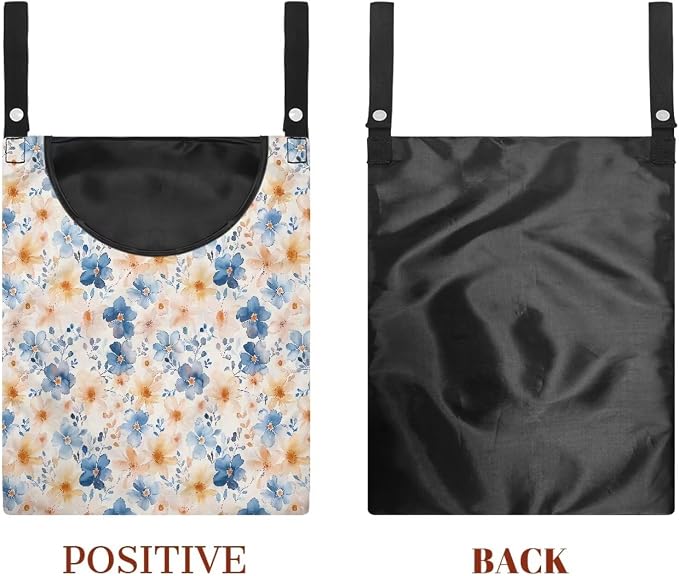 Floral Clothespin Holder Clothespin Storage with Hanger Hook Space-Saving Clothespin Holder Indoor and Outdoor Clothespin Organizer Clothespin Bag for Strategic Clothesline Access