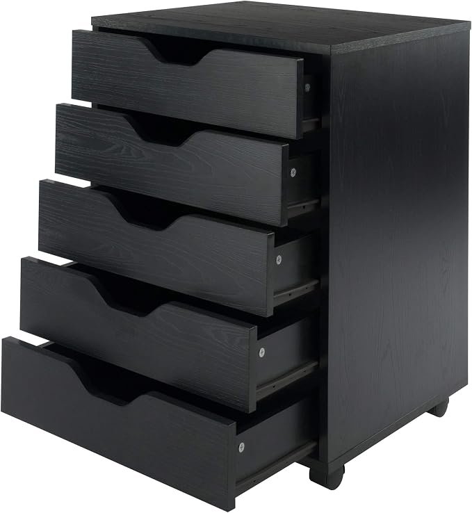 Winsome Halifax 5-Drawer Storage Cabinet, Black (20519)