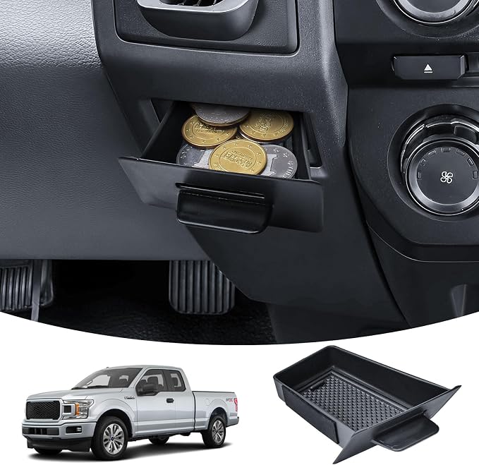 EDBETOS Center Console Drawer Organizer for 2015-2020 Ford F150 Accessories | Hidden Storage Tray, Cubby Drawer Insert Box, Interior Armrest Organizer, Extra Compartment