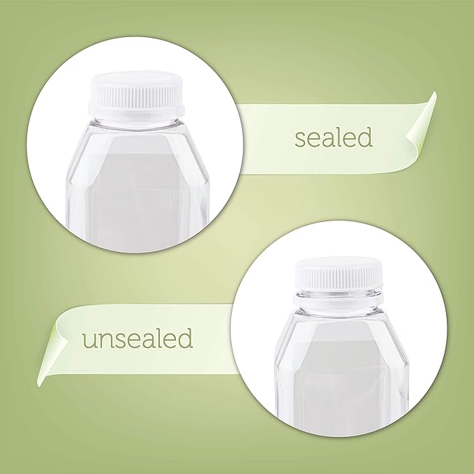 Disposable Plastic Juice Bottles 8 Oz with Lids | 160 Pack | for Water, Orange Apple Lemon Juicing, Smoothies, Milk, Reusable, BPA Free, Tamper-Proof Caps, Catering, Takeout