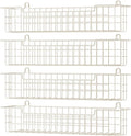 Spice Rack, 4-Pack Seasoning Organizer Wall Mount for Kitchen Storage Organization, Spice Holder Metal Shelf Saving Space for Cabinet, RV, Pantry, White