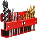 MUTUACTOR Drill Bit Organizer Heavy Duty,Quick Access Magnetic Mount Drill Bit Holder,Anti-scratch Magnetic Tool Holder for Long Phillips Head Drill Bits Impact Bits Storage,Red,26 Holes