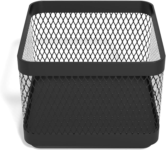 TRU RED Small Stackable Wire Mesh Accessory Holder, Matte Black – Desktop Organizer for Office Supplies