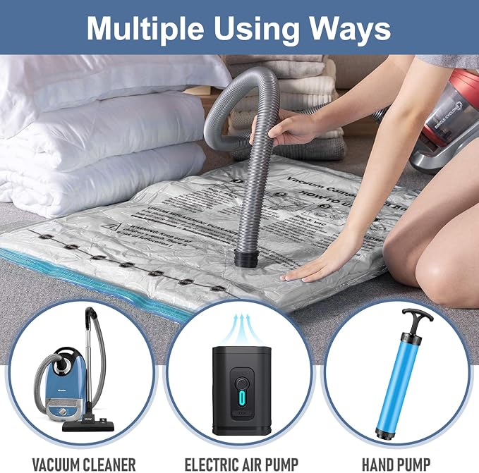 BoxLegend Vacuum Bag Vacuum Storage Bag Travel Vacuum Reusable Garment Bag for Clothing Duvets Bedding Pillow Wool Blankets