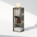 Furinno Reed Corner Shelf, 3-Tier Corner Bookshelf, Book Shelf, Corner Shelves, Storage Rack, for Organization and Storage, Home Office, Living Room, French Oak