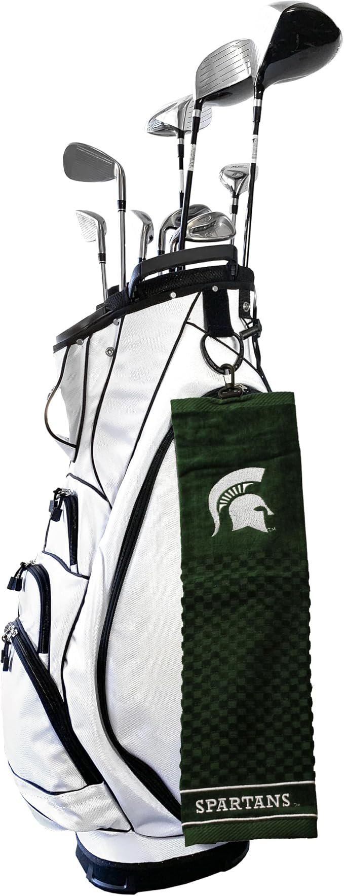 Team Golf NCAA Michigan State Spartans Embroidered Golf Towel Embroidered Golf Towel, Checkered Scrubber Design, Embroidered Logo
