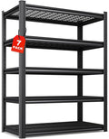 Set of 7-71"H Garage Shelving-3000LBS 5 Tier Storage Shelves,Adjustable Heavy Duty Metal Shelving Unit and Storage Large Wire Rack,Utility Steel Shelf For Shop Warehouse Industrial Pantry 71"x35"x16"