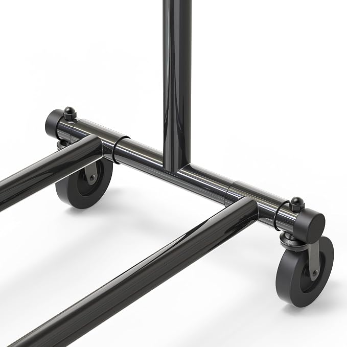 Simple Houseware Heavy Duty Clothing Garment Rack, Holds Up to 150 lbs, 42 to 67 Inches Extendable Rod, Black