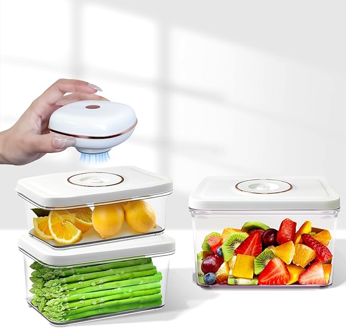 Vixino Vacuum sealer for food, handheld vacuum sealer+ 3 vacuum containers