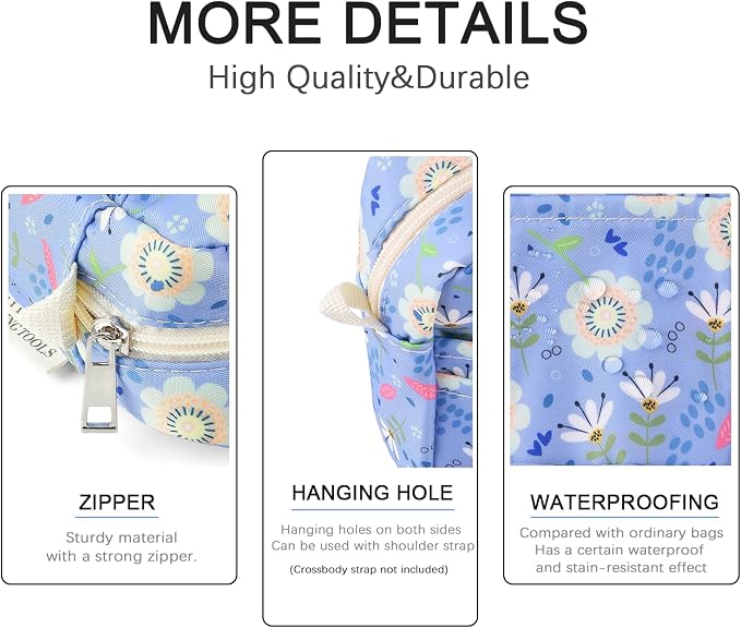 Multiple Pockets Portfolio Organizer with Zippered,Storage Pencil Pouch Bag | Waterproof Travel Toiletry Bag,Portable Pencil Pouch for Notebooks,Stationeries,Make-up,Journal Office Art Supplies,ZiHua