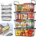 Goovilla Freezer Organizer Bins with Foldable Handle, 8 Pack Stackable Freezer Baskets for 3.5-7 Cu.FT Deep Chest Freezer Organization, Coated Metal Freezer Storage Bins with Better Space Utilization