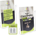 Acrylic Brochure Holder for Wall Mounting, Clear Display for 8.5" x 11" Flyers, Literature Holder for Magazines, Pamphlets, Menus, Includes Screws & Plastic Anchors – Pack of 4