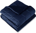 Bare Home Weighted Blanket King Size 25lb (80" x 87") for Adults - Minky Fleece - Premium Heavy Blanket Nontoxic Glass Beads (Dark Blue, 80"x87")