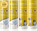 Lint Roller Refills 6.3", 240 Sheets, Extra Sticky, Two-Color Easy Tear-Off | 4-pack, 60 sheets each. Diagonal Cut, Two-Color Alternating Design for pet hair, dust, lint on clothes, sofas, and cars.