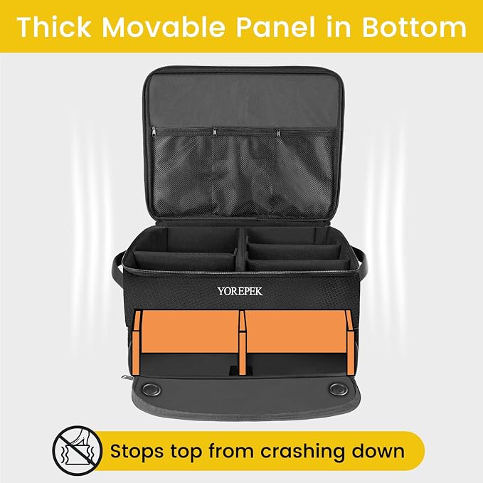 YOREPEK 2 Layer Golf Trunk Organizer, Golf Gifts for Men with Separate Ventilated Compartment for 2 Pair Shoes, Waterproof Car Trunk Locker for Balls, Tees, Clothes, Gloves, Gifts for Golfers