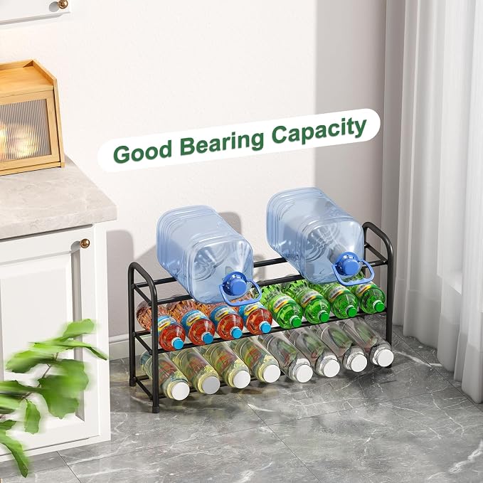 kiplant Shoe Rack for Closet, 3-Tier Expandable Shoe Organizer, Metal Adjustable Black Shoe Shelf Storage Organizer, Free Standing Shoe Rack for Entryway Closet Doorway