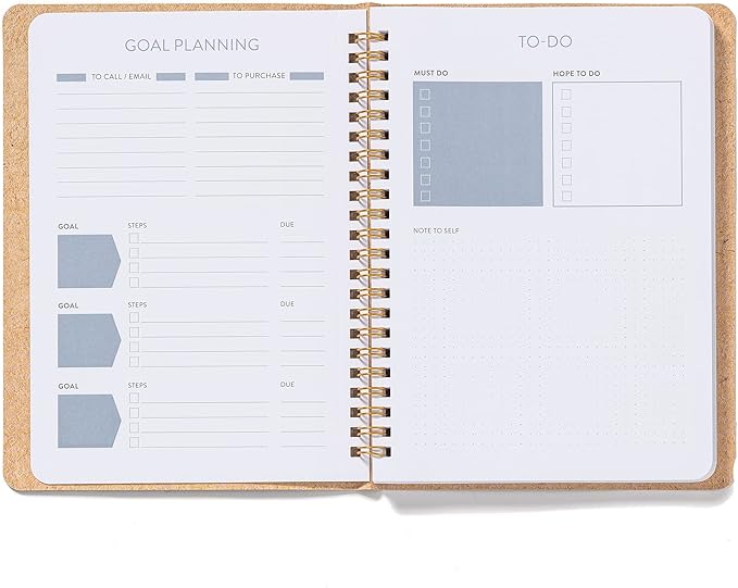 High Note Personal Planning Notebook, Greenery, Non-Dated Planner with 144 Lined Pages, 6" x 8.25", Botanical Cover by La Scarlatte