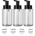 RYTOXILO Foaming Soap Dispenser, 10 oz/300ml Foaming Hand Soap Dispenser, 3 Pack Glass Foaming Soap Dispenser for Bathroom & Kitchen, Clear Refillable Foam Soap Dispenser Bottle with Waterproof Labels