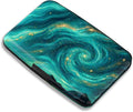Maicican RFID Blocking Aluminum Credit Card Holder | Slim Metal Wallet for Women & Men, Business Card Case for Travel, Fits Front Pocket, Card holder wallet - Green Starry Sky
