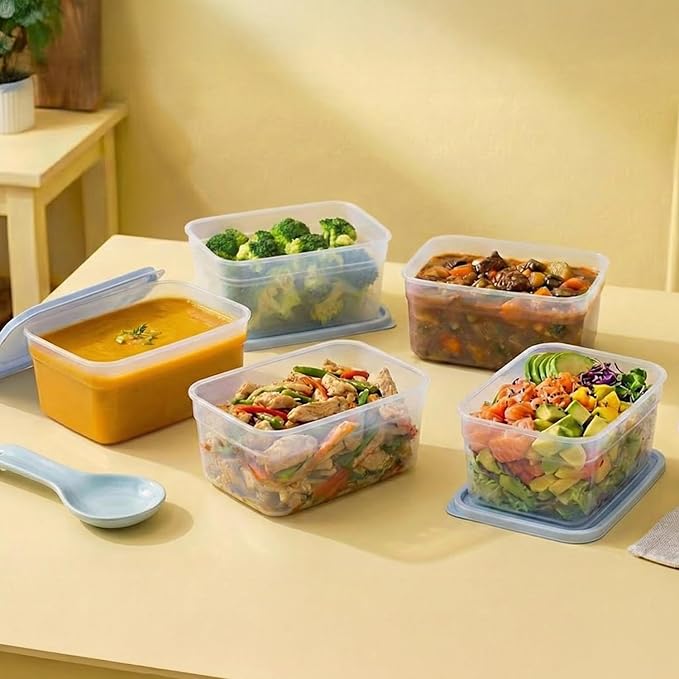 carrotez Flexible Freezer Storage Containers with lids, 2Pack 3.8cup Blue