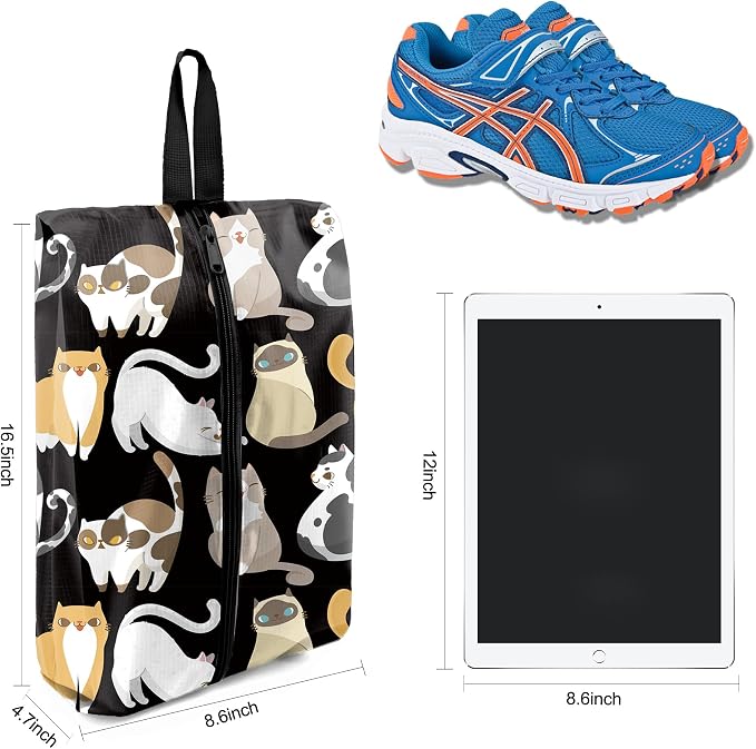 BeeGreen Shoe Bags 6 Pack Animal Design for Travel with Handle as Packing Organizers for Suitcase and Luggage | Portable Nylon Storage Accessories for Vacations, Essential Gifts for Women and Men