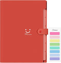 Forvencer Accordion File Organizer, Letter Size, 7 Pocket Expanding File Folder, Cute File Folder with Labels, Portable File Organizer for School Office Supplies, Folders for Documents, Red