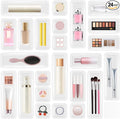 24 PCS Plastic Drawer Organizer Set, Sturdy 3-Size Makeup Vanity Desk Drawer Organizer Trays and Storage Bins for Cosmetics, Junk and Gadgets – Ideal for Bathroom, Bedroom, Office and Kitchen