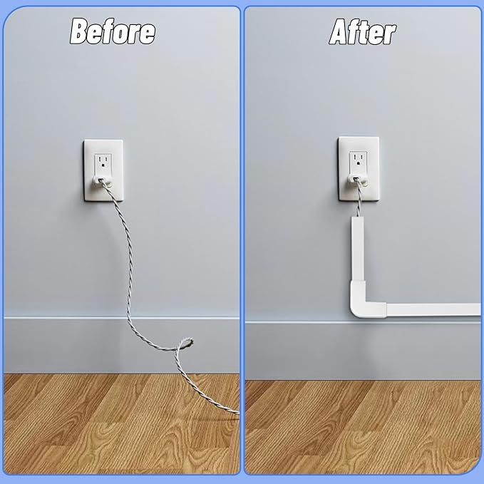 Cable Raceway Kit 628 Inch Cord Cover Channel Paintable Wire Hider | L15.7 x W0.95 x H0.55in Cable Concealer, Hide TV Wires & Power Cords, Wall Mount Cord Management for Home Office