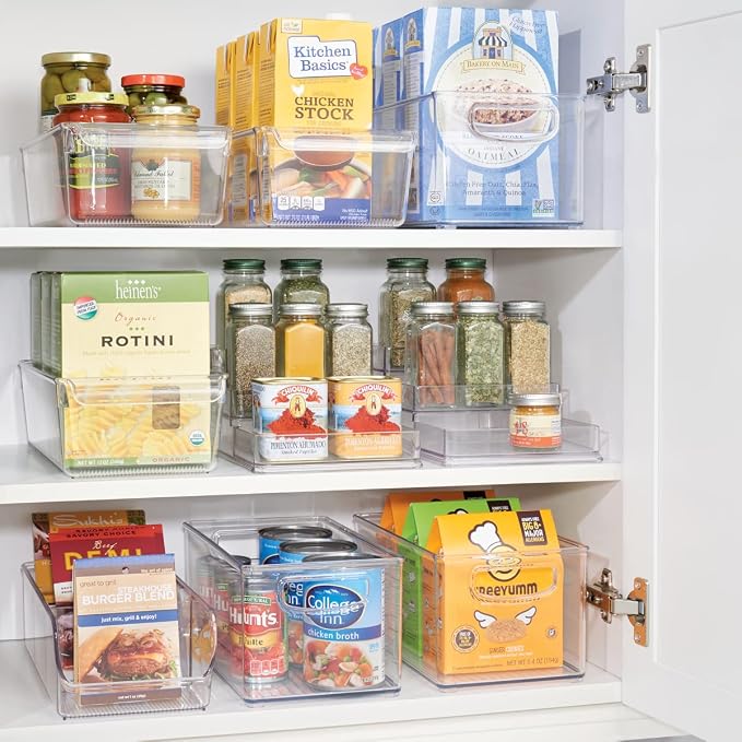 iDesign Linus Plastic Fridge and Freezer Storage Organizer Bin with Handle, Clear Container for Food, Drinks, Produce Organization, BPA-Free , 11.5" x 6" x 3.5", Clear | With Handle, BPA-Free, For Food, Drinks, Produce, Freezer Compatible
