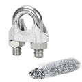 100 Pcs 1/4" M6 Wire Rope Clip Clamps Galvanized for Cable/Tent Rope | Galvanized iron, rust-proof, U-bolt & saddle, deep-thread, easy install, secures wire/rope for rigging/fences/guardrails