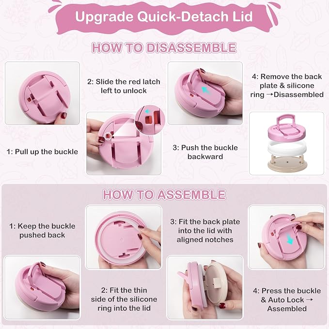 MAXSO 14oz Vacuum Insulated Food Jar with Spoon Buckle Lid, Kids Soup Thermo for Hot Food Wide Mouth Leakproof Stainless Steel Lunch Container - Pink