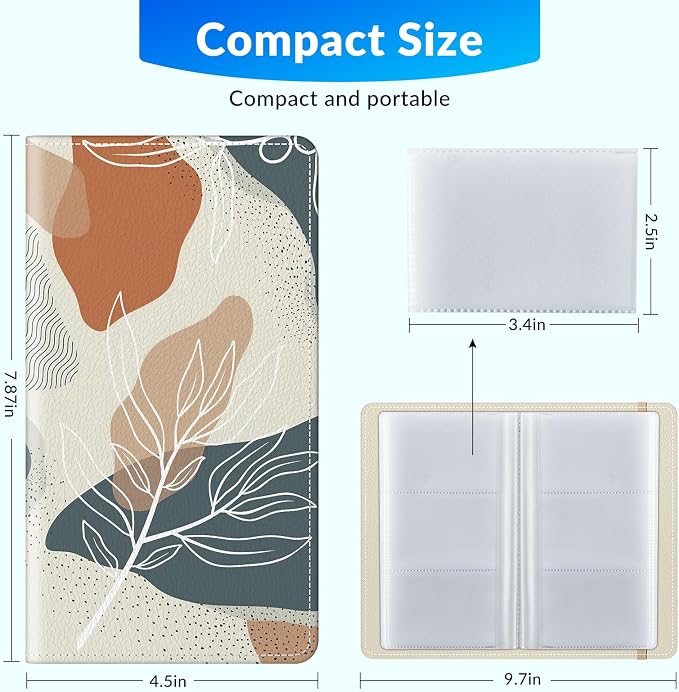 Pu leather business card organizer， 240 Capacity business card holder organizer，Credit card holder for women and men