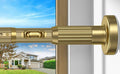 Gold Tension Curtain Rod 41-118In(4-9Ft), Outdoor Curtain Rod No Drilling for Window or Patio, Heavy Duty Shower Rod for Bathroom,Rod Diameter 1.26In-One-bond stretching