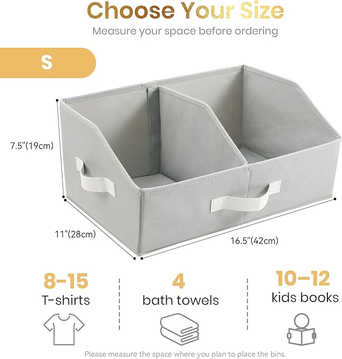 Closet Organizers And Storage - UPGRADED Trapezoid Storage Bin With Leather Handles & Adjustable Dividers, Fabric Collapsible Storage Bins For Clothes Storage & Shelf Organizer (3pcs,Small,Light Gray)