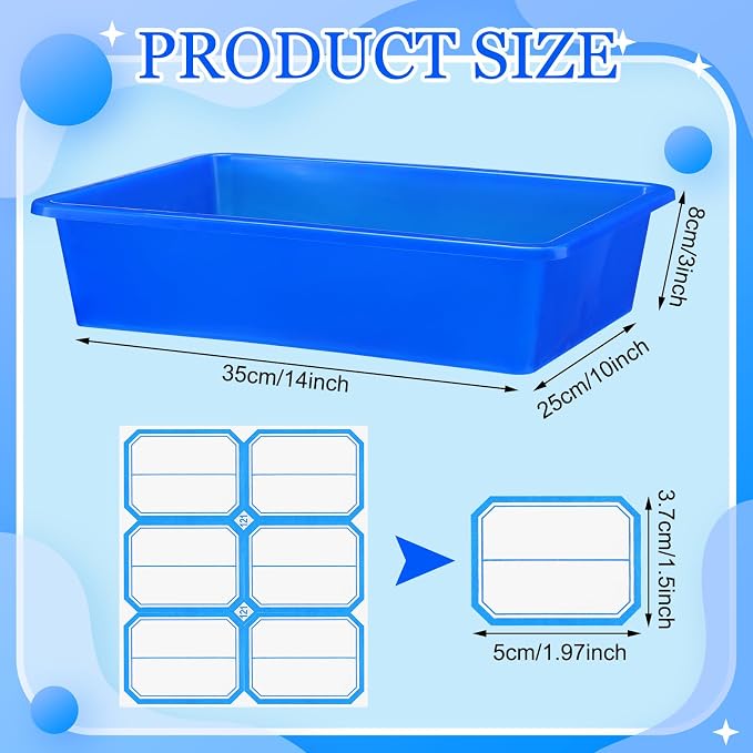 Hoolerry 24 Pack Classroom Cubby Storage Bins Plastic Stackable Storage Bins with Labels Cubby Organizer Containers for Classroom School Toy Book Organization(14 x 10 x 3 Inch,Colorful)