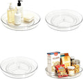 4 Pack Lazy Susan Turntable Organizer Pantry Cabinet 10.6" | Pantry Organization and Storage Spice Rack Fridge Rotating Condiment Tray Spinner for Kitchen Bathroom Makeup Cosmetic Clear