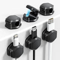 6 Pack Magnetic Cable Clips [Cable Smooth Adjustable] Cord Organizer - Cuworlis Adhesive Wire Holder, Under Desk Cord Holder Keeper for Home Office Desk Phone Car Wall Desktop Nightstand Cabinet