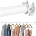 Heavy Duty Closet Rod, Adjustable 17-100 in, 1.3" Diameter | White, Metal, Suitable for Wardrobes, Bathrooms, Laundry Room, RV