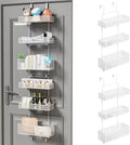 HapiRm Over Door Organizer Storage - Separable Door Organizer Hanging with 6 Metal Large Capacity Baskets for Bathroom Bedroom Kitchen Pantry Closet (White)