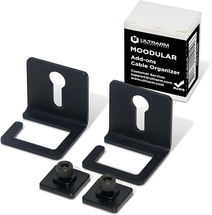 ULTRARM Moodular Cable Organizer 2-Pack Add-On for Rails, Do Not Use Alone | Accessory Only, Cables Organized, Hidden Yet Accessible, Durable & Secure, Tangle-Free & Efficient, Metal, Black, MSA-CO