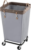 StorageWorks Laundry Basket with Wheels for Clothes, 160L Slate Hamper Cart