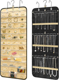 Bloss Upgraded Version Hanging Jewelry Organizer-43 Pockets in 3 Sizes, Dual-Sided Hanging Jewelry Organizers and Storage for for Earrings, Rings, Bracelets, Necklaces