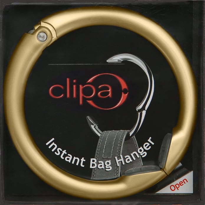Clipa Bag Hanger Collection, The Ring that Opens into a Hook, Auto Closes | Holds 15 kg, Needs only 10mm to Hang a Hand Bag, Easy to Use with One Hand, The Instant Bag Hanger, 3 yr Warranty