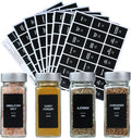162 Spice Labels Stickers, Preprinted White Spice Jar Labels for Herbs Seasonings, Spice Rack Pantry Organization, Minimalist Black Text (Black)