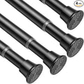 AIZESI Tension Curtain Rod 18-36 inch，4Pcs Adjustable Black Curtain Tension Rod No Drilling Small Tension Rod Spring Tension Curtain Rod Expandable Curtain Rod