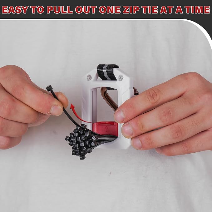 Melotough Zip Tie Organizer Zip Tie Holder,Wire Ties Keeper for Multi-Purpose Indoor and Outdoor Use,White,2Pcs